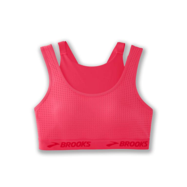 Brooks Drive Mesh - Womens Running Bra - Fluoro Pink (02517OUBH)